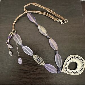 Silpada .925 sterling silver necklace with Elegant Purple beading